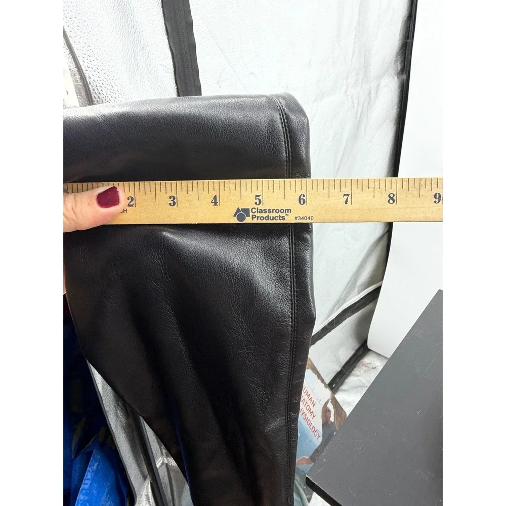 Steve madden Larz Over The Knee Boots Women 7M Black Faux Leather Stretch OTK